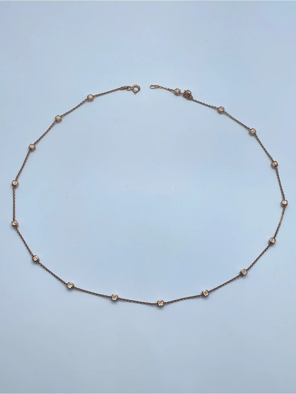 925 Italy Rose Gold Plated Sterling Silver Satellite Ball Necklace Minimalist